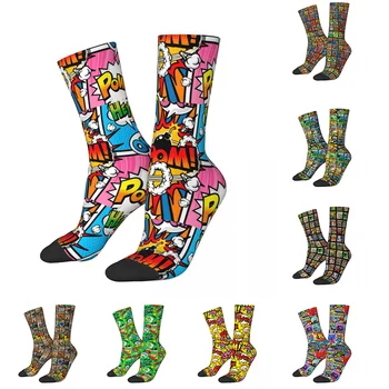 Jeseň Zima Hip-hop Mužov a Žien Superhrdinov Komické Knihy, Zbierky Pop Art Citácie Ponožky Priedušná Basketbal Ponožky