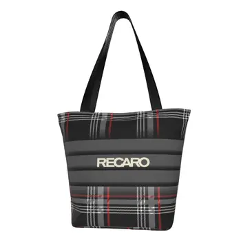 Recyklácia Recaros Logo Nákupní Taška Ženy Plátno Ramenný Tote Bag Umývateľný Obchod S Potravinami Shopper Tašky
