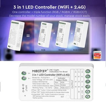 Miboxer WIFI+2.4 G LED Controller Jednej Farbe Dvojitá Biela RGB RGBW RGB+SCS Smart LED Controller