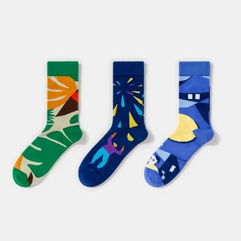 12pairs/veľa pánske Ponožky Happy Zábavné Vzor Business Dizajn Bežné Novinka Osobnosti Skateboard Darček Hip Hop Ponožky