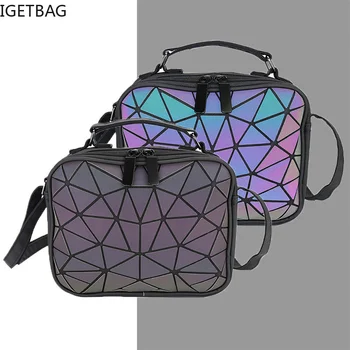 Ženy, Laserová Svetelná Holografické kabelky Crossbody Tašky pre Ženy 2023 taška cez Rameno Geometrické Koberčeky Hologram malé Námestie tašky