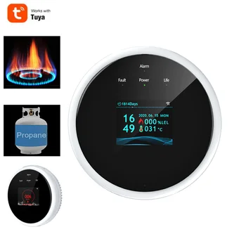 Wifi Tuya Smart Zemný Plyn Propán Detektor Metánu Tepla Alarm na Domácej Kuchyni Obytné Prívesy Garáž s Presnosťou Digitálny Displej