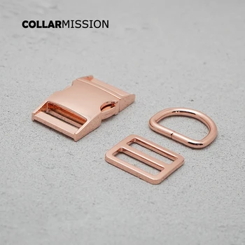 25 mm ružové zlato kov á pracky (kovové pracky+ nastaviť pracka+ D krúžok) na batoh, tašku popruhu pet golier DIY časti