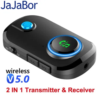 JaJaBor Bluetooth do Auta MP3 Prehrávač Audio Prijímač, Vysielač 2 V 1 Mini 3,5 mm Jack AUX Stereo Hudby Bezdrôtový Adaptér