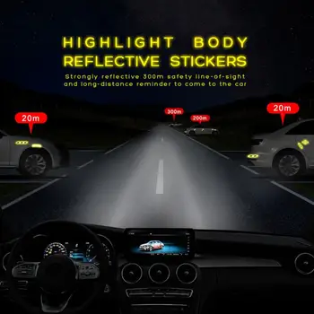 1 Pár Robustný Anti-slip Pásky Reflexné Pásky Vysoký Jas Auto Dekorácie Noci Bezpečnosť Jazdy Interiérových Dverí Auta Nálepky