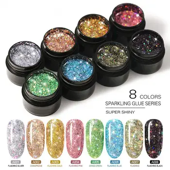 7.5 ML Sequin Gel, Glitter Jasný Lesk Magnetické laky na Nechty Soak Off LED UV Gél Šumivé Diamanty Módne Nail Art Krása
