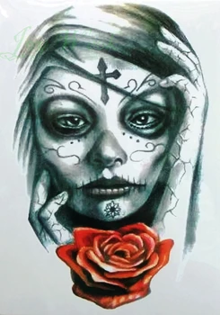 Nepremokavé Dočasné Tetovanie Nálepky veľká veľkosť enchantress čarodejnice ženy Mexickej lebky tatto flash tetovanie falošné tetovanie pre dievča