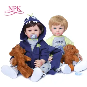 NPK 60 CM reborn bábiky batoľa chlapca s blond a hnedé vlasy zberateľskú hračka bábika Vianočný Darček kvalitné bábika
