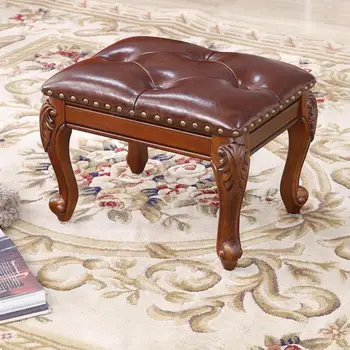 Masívneho dreva námestie stolice Americký obuvi zmena stolice obývacia izba Európskej domov nízku stoličku módne kože stolice tvorivé kože