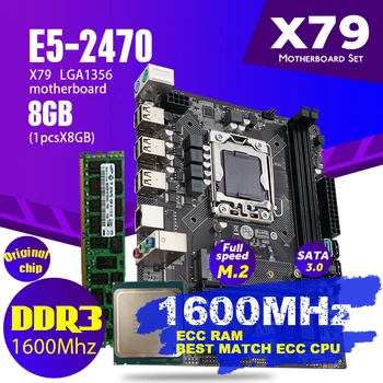 Atermiter X79 1356 Doska Set S Xeon LGA 1356 E5 2470 C2 Cpu 1pcs x 8 = 8GB 1600MHz DDR3 ECC REG Pamäte Ram pc3 12800