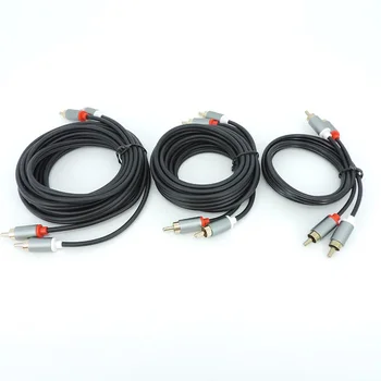 1 m/2 m-2 RCA Samec Na 2RCA Muž Audio konektor predĺžiť Kábel Zosilňovač kábel Pre reproduktory Kino DVD, TV, CD Soundbox Pozlátené O