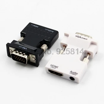 dhl alebo ems 50pcs Kompatibilný s HDMI Female na VGA Male Converter pre Audio Adaptér Podpora 1080P Signál Kompatibilný s HDMI