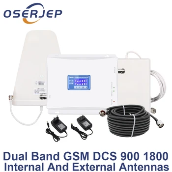 LCD Displej GSM 900 4G 1800 mhz Dual Band GSM Repeater 4G LTE Telefón Zosilňovač Cellular Mobile Booster +LPDA /Panel Anténa