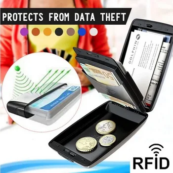RFID Hliníkový Držiak Karty Mužov Peňaženky Prenosné Mince Vrecku Id Banky Kreditné Karty Prípade, Nové Hliníkové Minimalistický Smart Peňaženky