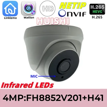 4MP FH8852V201+GC4053 Infračervené Svetlo Vstavaný MIKROFÓN Audio IP Dome Kamera 2560*1440 H. 265 Onvif P2P NightVision Radiátor Linklemo