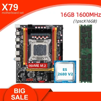 X79 doske AUTA LGA 2011 kombá XEON E5 2680 V2 CPU 1pcs x 16 GB pamäte DDR3 1600 MHZ ECC RAM