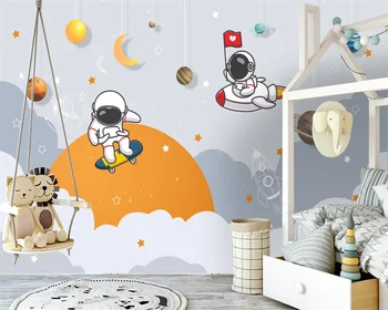beibehang Vlastné nový moderný ručne maľované cartoon astronaut loď detskej izby pozadí abstraktných de parede tapety