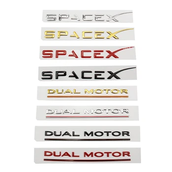 SPACEX batožinového priestoru Nálepky DUALOTR Znak Nálepky Zadné Nálepka pre Tesla Model 3 Model Y X Y DUALOTR SPACEX Tesla Auto Príslušenstvo