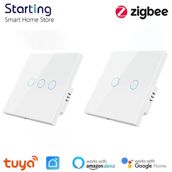 Tuya Zigbee Spínač svetiel Smart Home vypínač APLIKÁCIE Hlasové Ovládanie Bezdrôtová Dotyková Prepínač Pracovať S Alexa Domovská stránka Google