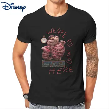 Cheshire Cat Alenka v ríši Divov Mužov Disney Tričká Novinka Tričká Krátky Rukáv Crewneck-T-Shirt 100% Bavlna Darček Topy