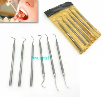 6Pcs Dentálna Hygiena Kit Set Pre Hlboké Čistenie Zubov Chirurgická Starostlivosť o Ústnu dutinu