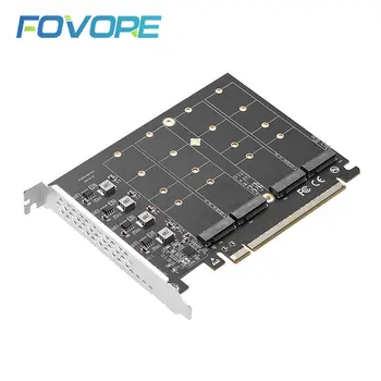 Super-Rýchle PCIe 4.0 NVME Adaptéra PCI Express x16, 4 Port M. 2 M-Key NVME SSD Rozširujúca Karta