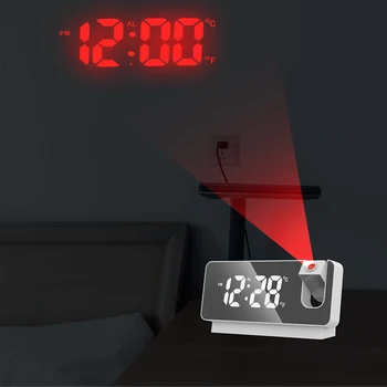 LED Digitálne Inteligentný Budík Sledovať Tabuľka Elektronické Ploche Hodiny USB Wake Up Hodiny s Časom Projektor Spánok vlhkosť