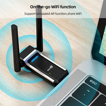 Wifi 6 USB Adaptér Bezdrôtovej siete Wi-fi Dongle 1800Mbps 2*2dBi Antény, Sieťová Karta 5G/2.4 GHz AX High Gain WI FI6 Adaptér Pre Desktop