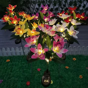 Slnečné Svetlo LED Orchidea, Ruža Trávnik Lampa Nepremokavé Vonkajšie Slnečné svetlo Villa Uličkou Chodby, Záhradné Dekorácie Vonkajšie Slnečné Svetlo