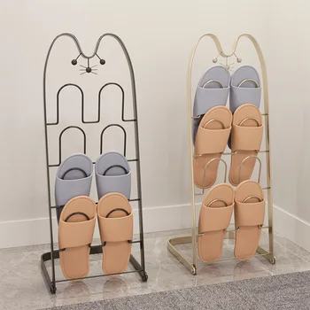 Jednoduché papuče rack obývacia izba krytý ubytovni kúpeľňa dvere, kúpeľňa tvorivé sušenia vzduchom odvodnenie malé topánky iron art rack
