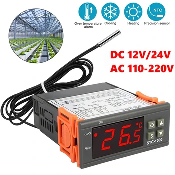 50pcs STC-1000 LED Digitálny Termostat pre Inkubátor Regulátor Teploty Thermoregulator inkubátor Relé Kúrenie Chladenie 12V