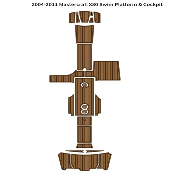 2004-2011 Mastercraft X80 Plávať Platformu Kokpitu Pad Loď EVA Pena Teak Rohože Podklad Samolepiace SeaDek Gatorstep Štýl
