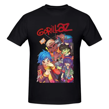 Gorillaz Print T Shirt Bežné Unisex Tričko Hip Hop Rapper Camisetas Rocková Kapela Topy Roupas Masculinas Pohode Humor Pohodlné