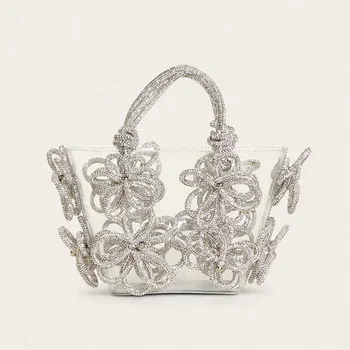 Móda Večer taška na Rukoväť Kamienkami Crystal Bling Najvyššie Rukoväť Tašky pre Ženy Peňaženky a Kabelky Luxusné Dizajnér Žien taška