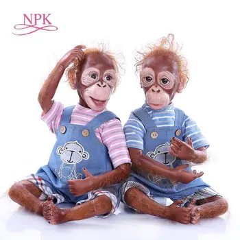 21inch 52 100% umelec vyrobené reborn Opice bábika realisticky orangutan veľmi mäkké silikónové flexibilné Zberateľskú umenie reborn bábiky
