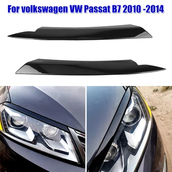 Nálepky Kryt Auto styling 2 ks Viečko Kryt Výbava Svetlomety Obočie Auto Svetlometov Kryt pre Volkswagen Passat B7 2010 -2014