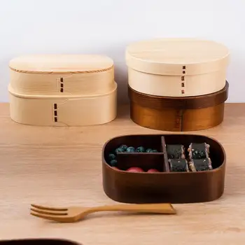 Eco-priateľský jednovrstvové Drevené Lunch Box BPA Free Obed Kontajner Veľkú Kapacitu, Kuchynské Príslušenstvo
