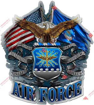 Air Force Obtlačky, Náš Dual Vlajka Air Force Eagle Vlasteneckej Otlačkom, Ideálny pre Vašu Kuchyňu, Auto, na Stenu alebo na Bicykli, Air Force Darček