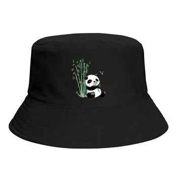 Letné Unisex Harajuku Vedierko Hat Jesť Bambusu Ženy Muži Rybárske Klobúky Panda Jeseň Pláži Klobúk Boonie pre Bob