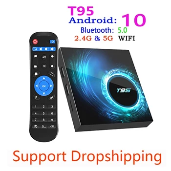 2022 T95 IPTV box Android 10.0 4g 32g TV Box tvbox 2.4 G/ 5G Wifi, BT 4.1 DDR3 4K HDR TV Rýchlu loď na Francúzsko Holandsko Španielsko