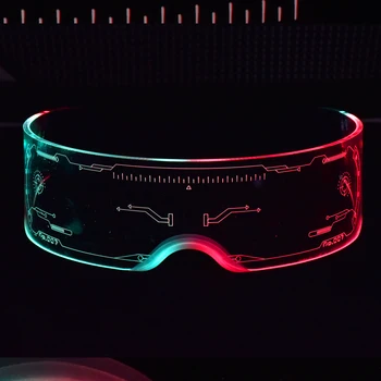 DOISYER 2022 nové módne vedy a techniky pohárov, Bar Dance music Festival Farebné a cool LED svietiace okuliare