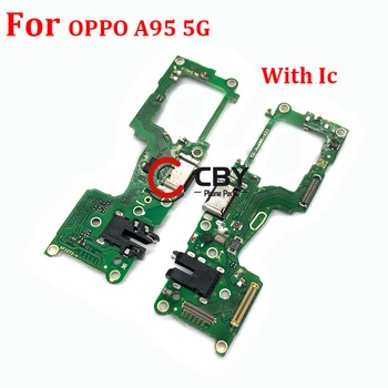 Pre OPPO A53 A95 5G USB Nabíjanie Rada Dock Konektor Flex Kábel Mikrofónu Konektor Jack Flex Kábel Náhradné diely