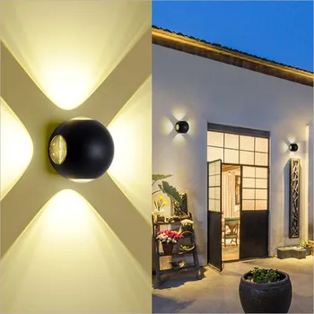 Nepremokavé vonkajšie 8W LED nástenné svietidlo vlhkosti-dôkaz lampa uličkou koridoru hotel štyrmi stenami 4x2W LED nástenné svietidlo Doprava Zadarmo