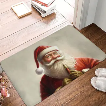 Veselé Vianoce Non-slip Rohožky Santa Claus Vaňa Spálňa Mat Modlitba Koberec Domov Vzor Dekor