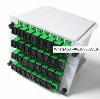 Optické Vložiť typ rozdeľovača 1*32 PLC splitter kazety typu s dobrou kvalitou SC/APC zelená porty