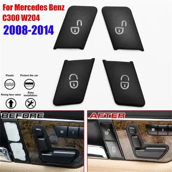 Čierne Auto Door Unlock Lock Tlačidlo Trim Nálepky na Mercedes Benz C300 W204 2008-2014