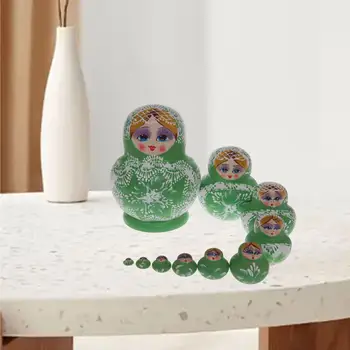 10 Kusov Ručne Matryoshka Bábiky Hniezdenie Bábiky Zberateľskú Tvorivé Tradičné Drevené Krásne na Polici Ploche Dekorácie