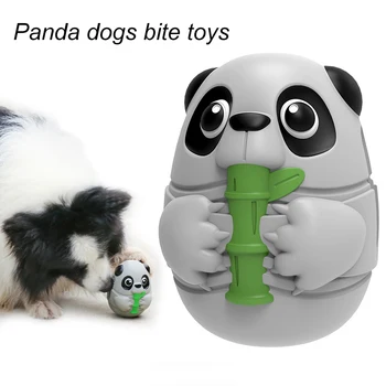 Nové Pet Hračka Imitácia Panda Zvuku Odolný Proti Hryzenie Uloženie Stoličiek Čistenie Pes Dodáva Žuvanie Hračky Šedá