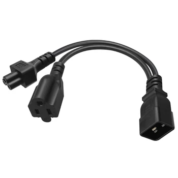 IEC C20 Muž Plug Predĺženie Napájacieho Kábla 3Pin Konektor IEC320-C20 až Nema 5-15R+C5 Converter, Adaptér, Kábel usb Kábel