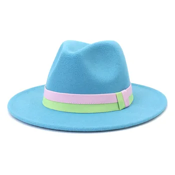 2021 veľkoobchod fedora klobúk farebné lano príslušenstvo farebné západnej fáze výkonu jazz hat klobúk кепка мужская